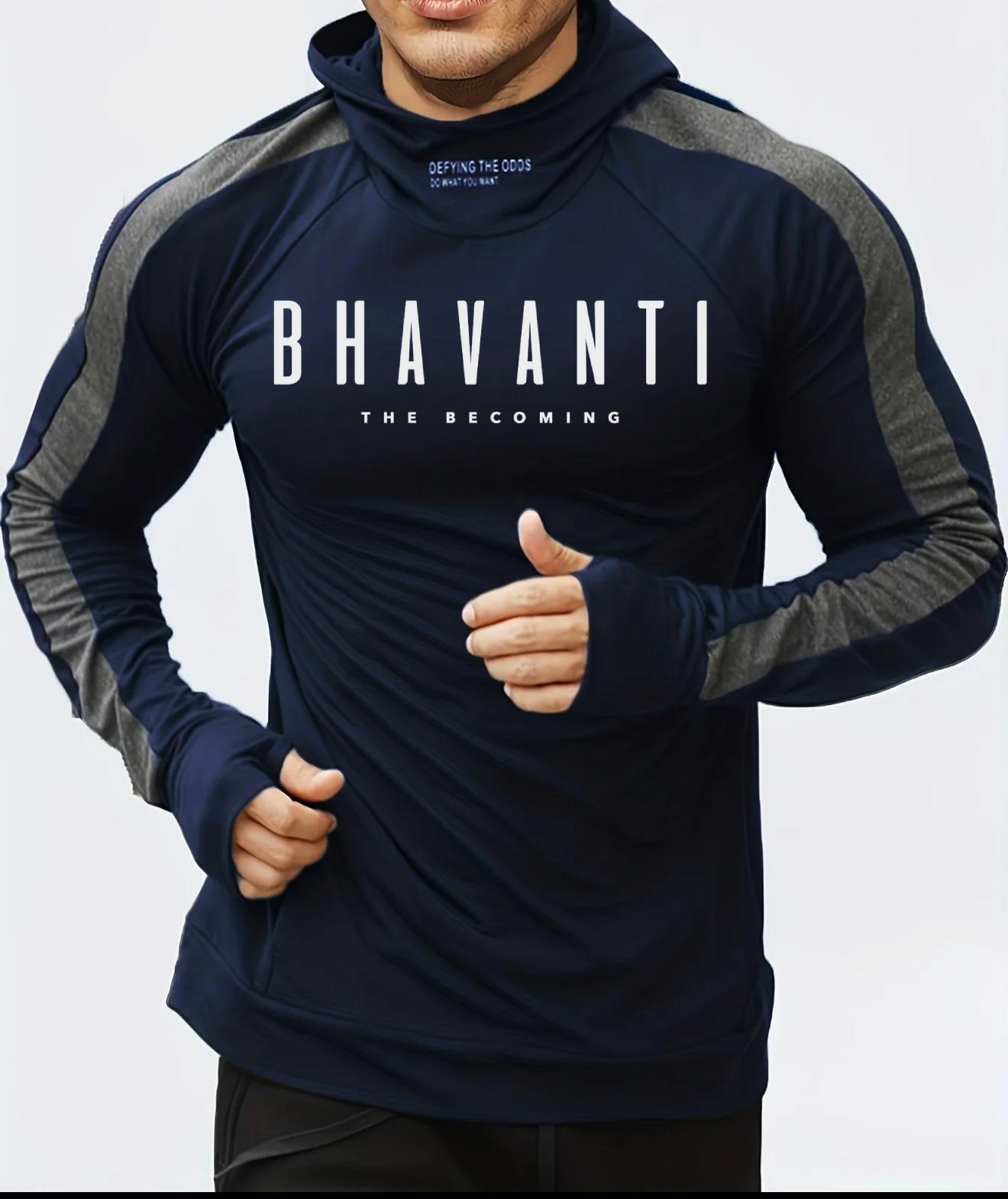 BHAVANTI Signature Contrast Panel Hoodie