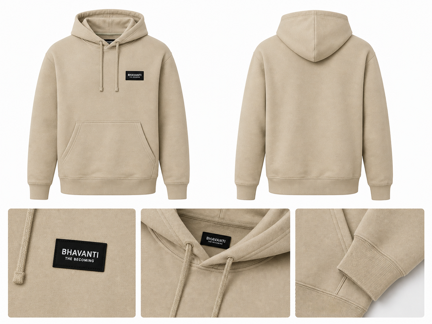 Bhavanti Patch Hoodie – Sandstone
