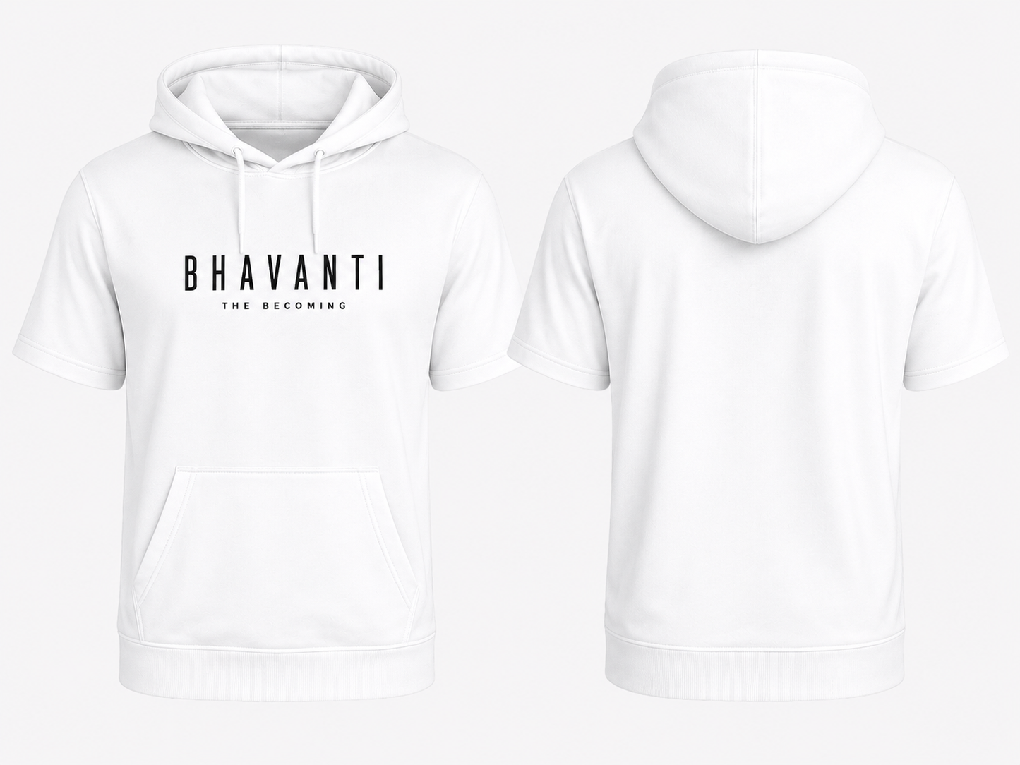 BHAVANTI Fleece Short Sleeve Hoodie