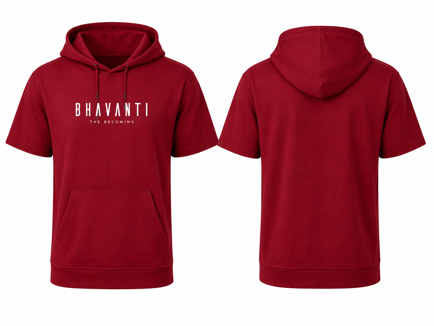 BHAVANTI Fleece Short Sleeve Hoodie