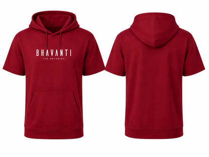BHAVANTI Fleece Short Sleeve Hoodie