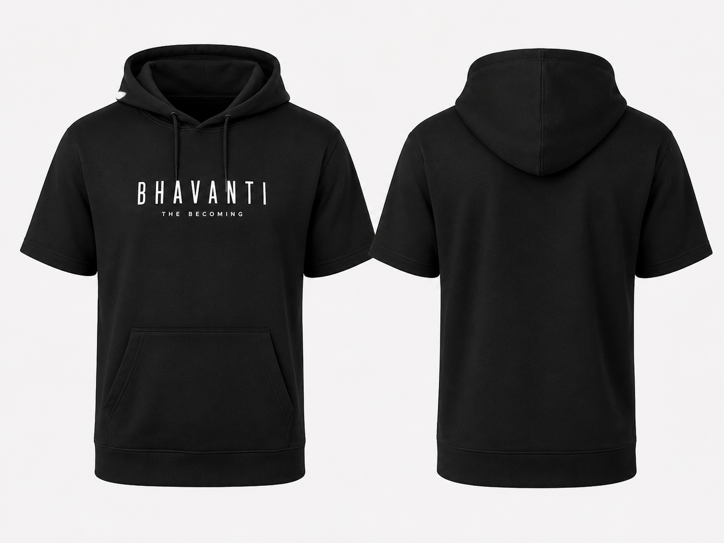 BHAVANTI Fleece Short Sleeve Hoodie